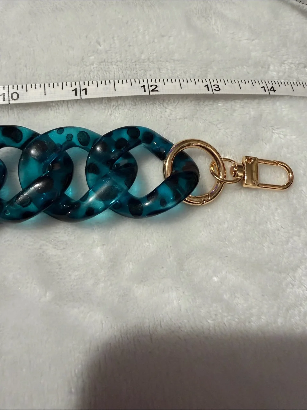 Teal Resin Chain Link Purse/ Bag Charm